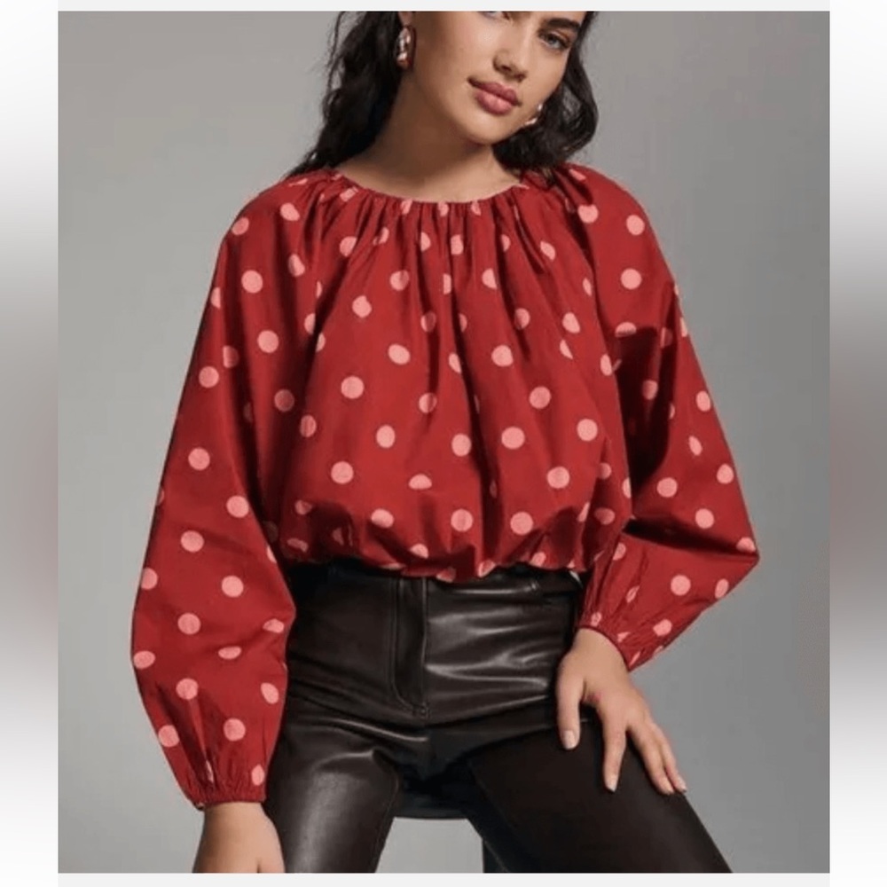 Anthropologie Maeve polka dot top XXS